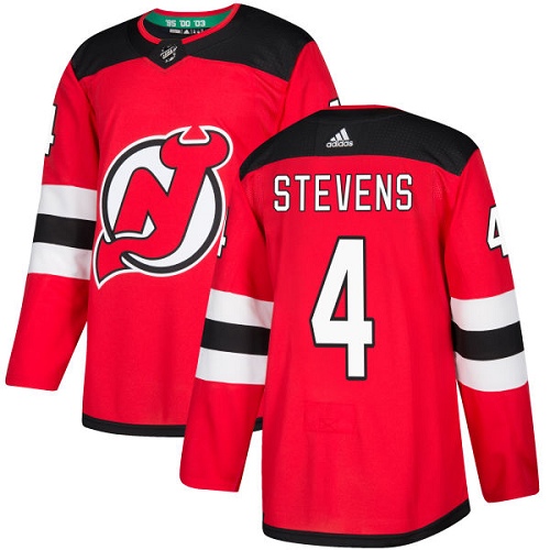 Adidas Men New Jersey Devils 4 Scott Stevens Red Home Authentic Stitched NHL Jersey